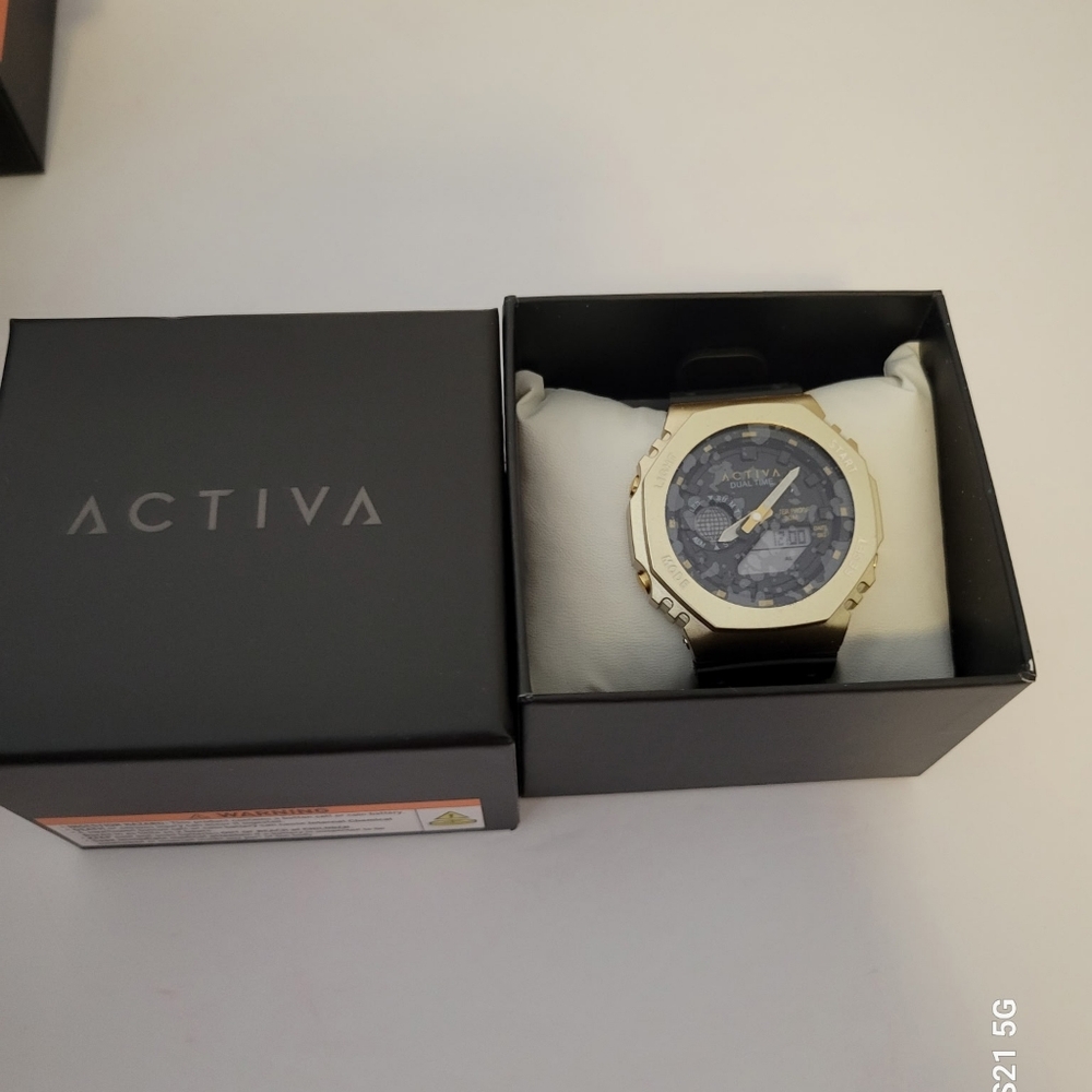 Activa Recon Digital Men's Gold and Black Watch 45.5mm ACW423-008